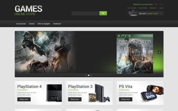 Tema Magento Responsif Portal Game