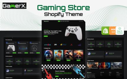 Gamerx - Tema Shopify 2.0 Toko Game Digital