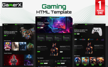 GamerX – Template HTML Game Serbaguna | Toko Game | Gamer, streamer online & blog game