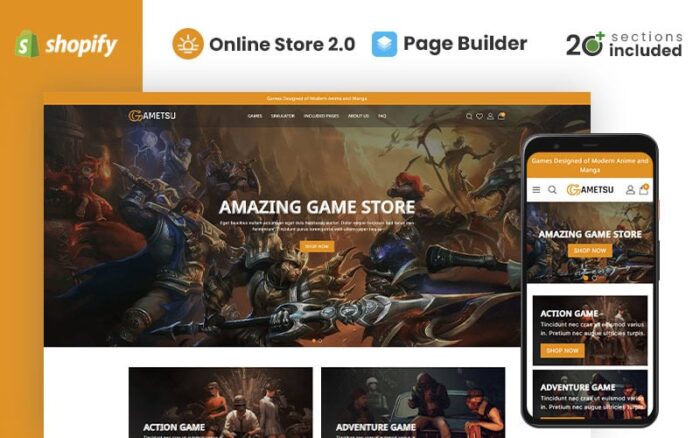 Gametsu - Entertainment & Gamming Multipurpose Shopify Theme