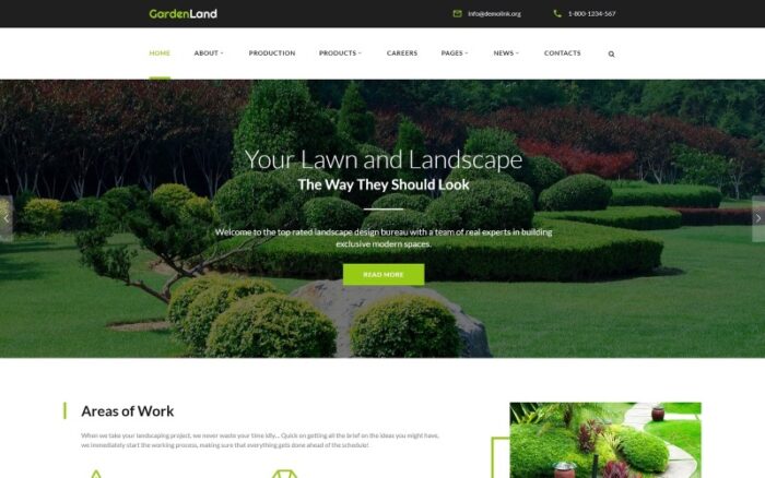 Garden Land - Template Situs Web Multihalaman Desain Eksterior