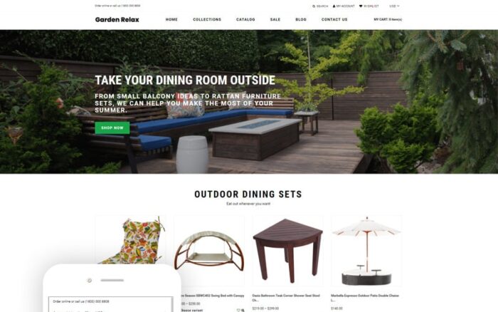 Garden Relax - Tema Shopify Bersih Siap Pakai untuk Furnitur