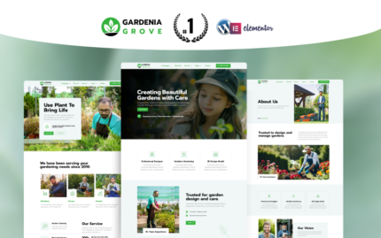 Gardenia - Kit Template Berkebun WordPress Elementor