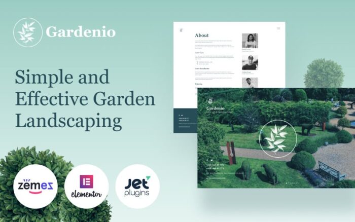 Gardenio - Template Lansekap Taman Sederhana dan Efektif untuk Tema WordPress