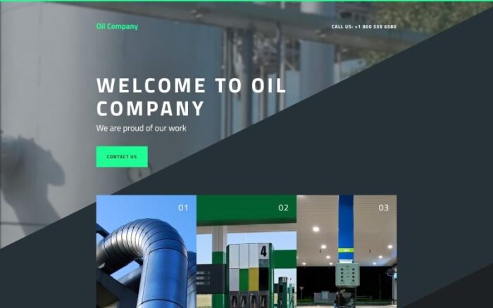 Template Halaman Arahan Responsif Gas & Minyak