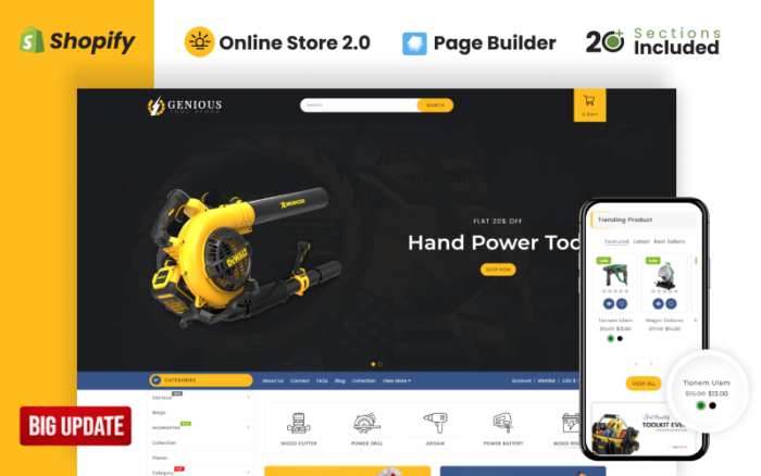 Tema Shopify OS 2.0 Toko Alat Listrik Genius