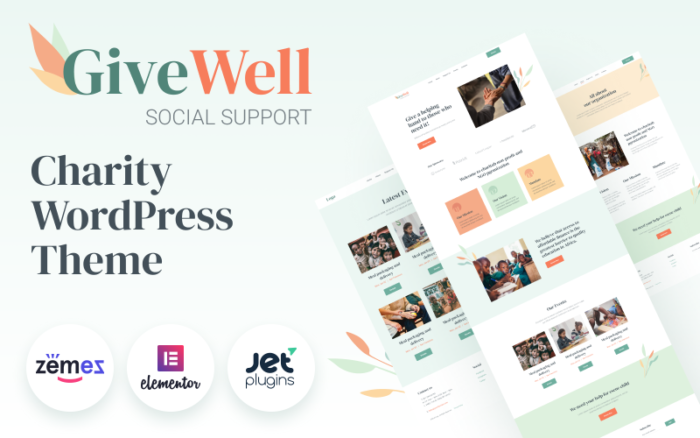 GiveWell - Tema WordPress Situs Web Donasi Nirlaba