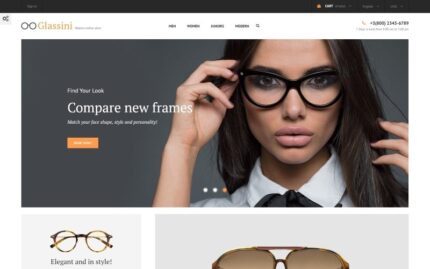 Glassini - Tema PrestaShop Responsif Toko Kacamata