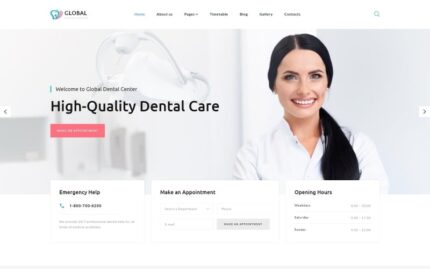 Global Dental Center - Kedokteran Gigi Template Joomla yang Bersih dan Dapat Digunakan