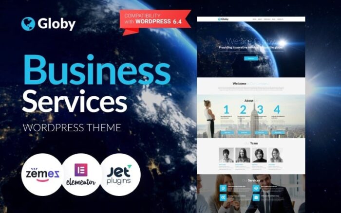 Globy - Tema WordPress Elementor Bisnis