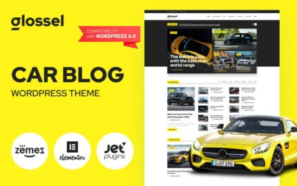 Glossel - Template Situs Web Blog Mobil berdasarkan Tema WordPress Elementor