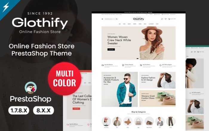 Glothify - Tema PrestaShop Busana dan Pakaian