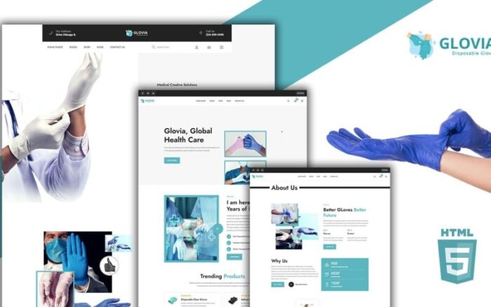 Glovia Gloves and Medical Accessories HTML5 Template