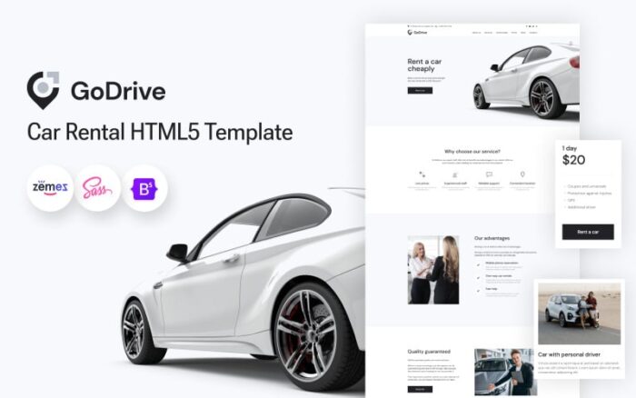 GoDrive - Template Situs Web Bootstrap 5 Penyewaan Mobil