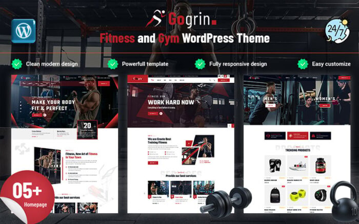 Gogrin - Tema WordPress Kebugaran dan Gym