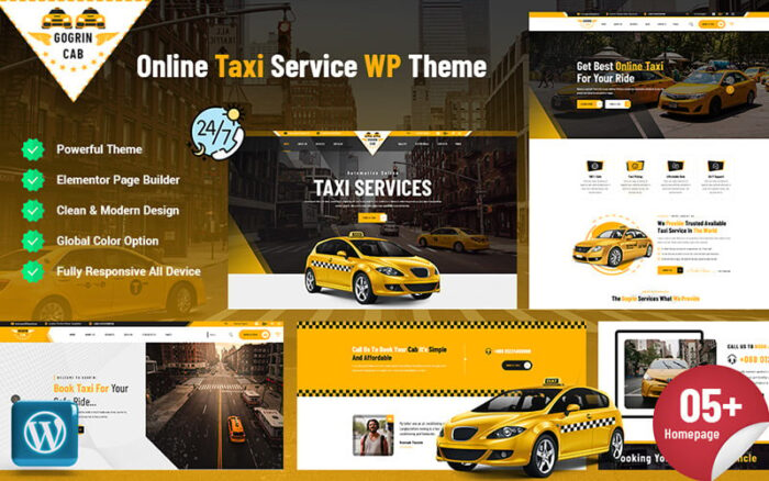 Gogrin - Tema WordPress Layanan Taksi Online