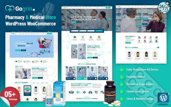 Gogrin - Tema WordPress WooCommerce Farmasi & Medis