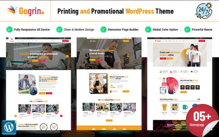 Gogrin - Tema WordPress Percetakan dan Promosi