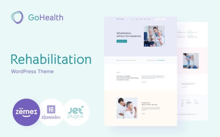 GoHealth - Tema WordPress Template Situs Web Rehabilitasi