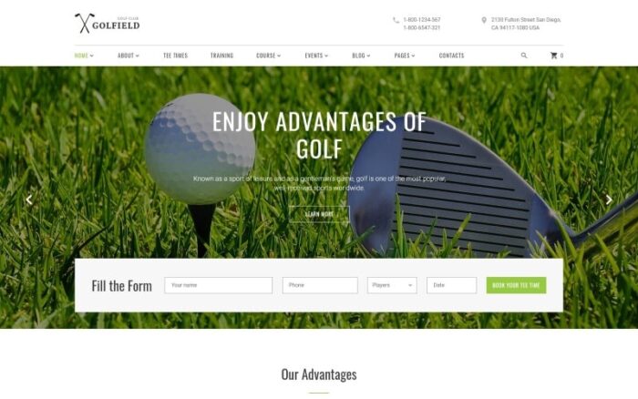 Template Situs Web Responsif Klub Golf