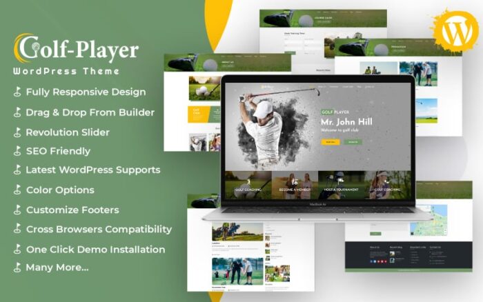 Pemain golf - Tema WordPress Golf dan Olahraga