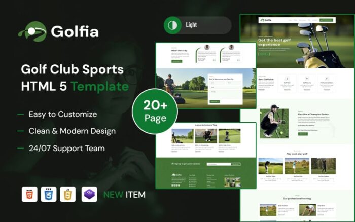 Golfia – Template HTML5 Olahraga dan Lapangan Golf