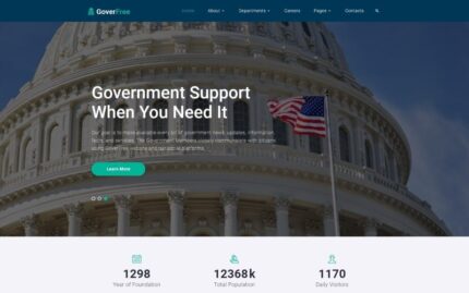 GoverFree - Government Multipage Clean HTML Website Template