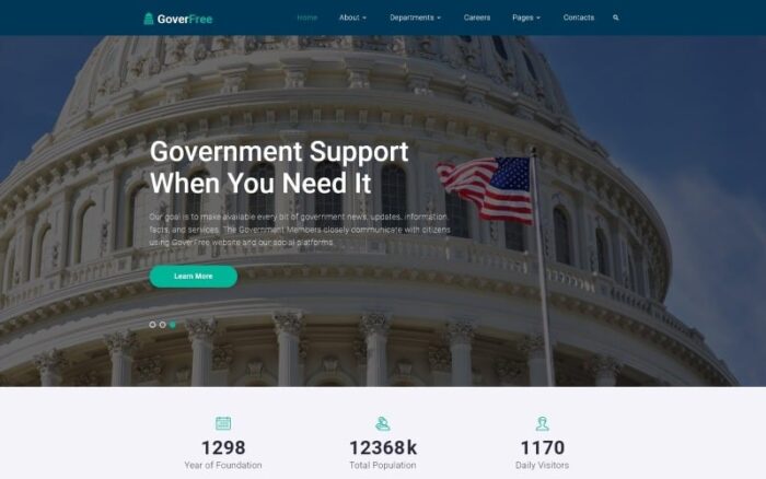 GoverFree - Template Situs Web HTML Bersih Multihalaman Pemerintah