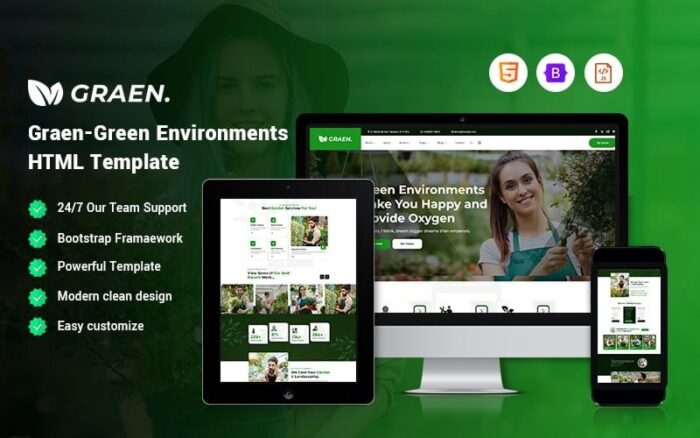 Graen – Template Situs Web Lingkungan Hijau