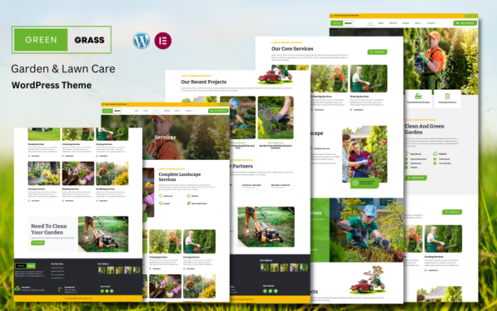 Tema WordPress Green Grass - Layanan Perawatan Taman & Rumput