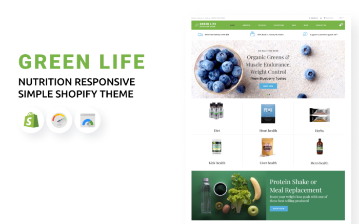 Green Life - Tema Shopify Sederhana yang Responsif terhadap Nutrisi