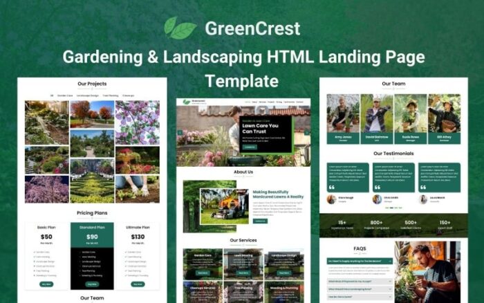 Greencrest - Template Halaman Arahan HTML5 Berkebun dan Lansekap