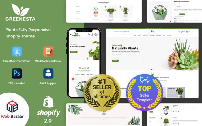 Greenesta Organic - Tema Shopify Toko Berkebun & Tanaman