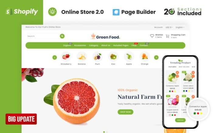 Tema Shopify Toko Organik Greenfood