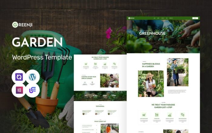 Greenji - Garden Care, Landscaping And Gardening Services WordPress Elementor Theme