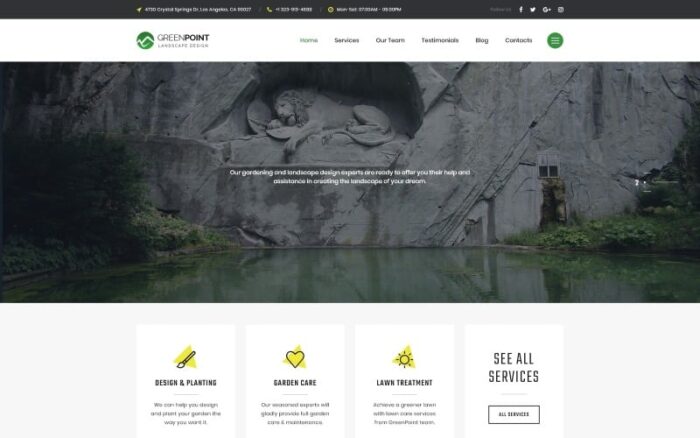 GREENPOINT - Template Halaman Arahan HTML Bootstrap Kreatif Desain Lanskap