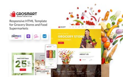 Grocmart - Template Situs Web HTML Klasik Multihalaman Toko Kelontong