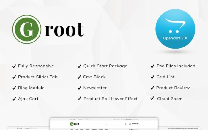 Toko Pembibitan Groot - Template OpenCart Responsif