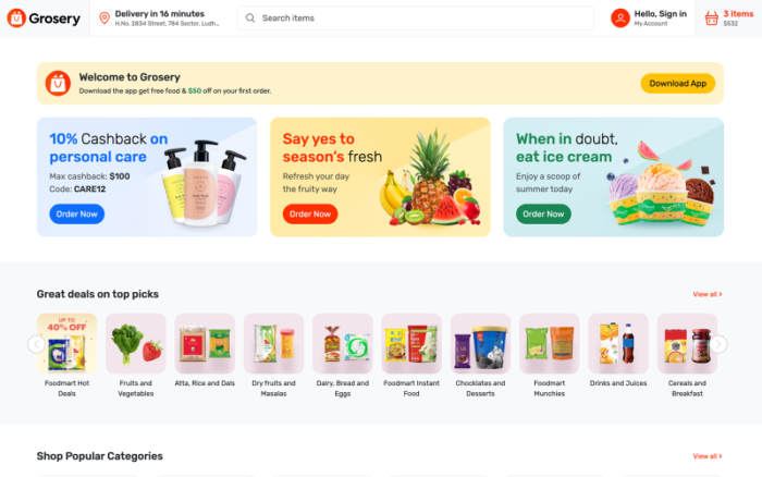 Grosery - Template HTML Supermarket Grosir Online