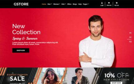 Situs Web Serbaguna GSTORE - Template HTML Toko Online Template Situs Web