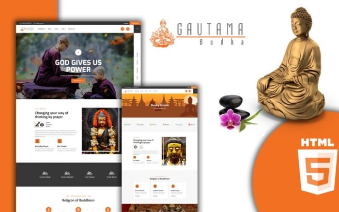 Templat Situs Web HTML5 Kuil Buddha Guatama