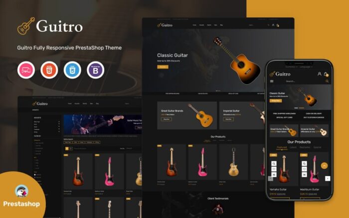 Guitro - Template PrestaShop Musik