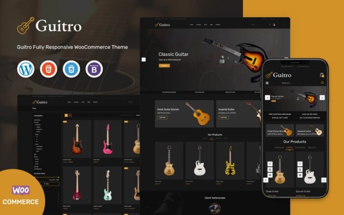 Guitro - Template Musik WooCommerce