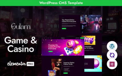 Gulam - Online Games And Casino Multipurpose Responsive WordPress Theme