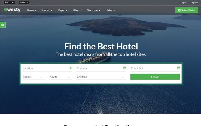 Gwesty - Template Situs Web Pemesanan Hotel