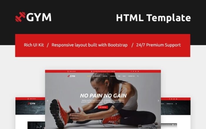 Gym - Template Situs Web Responsif Kebugaran & Gym