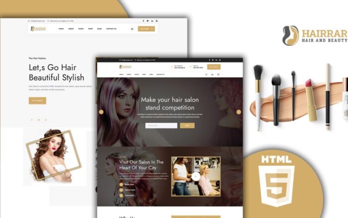 Template HTML5 untuk Situs Web Salon Rambut dan Kecantikan Hairrar