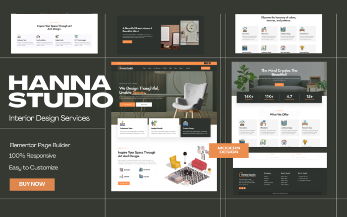 Hanna Studio - Tema WordPress Desain Interior