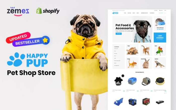 Happy Pup - Tema Toko Hewan Peliharaan Shopify