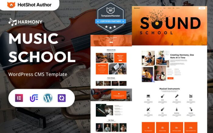 Harmony - Tema WordPress Elementor Sekolah Musik dan Kelas Online